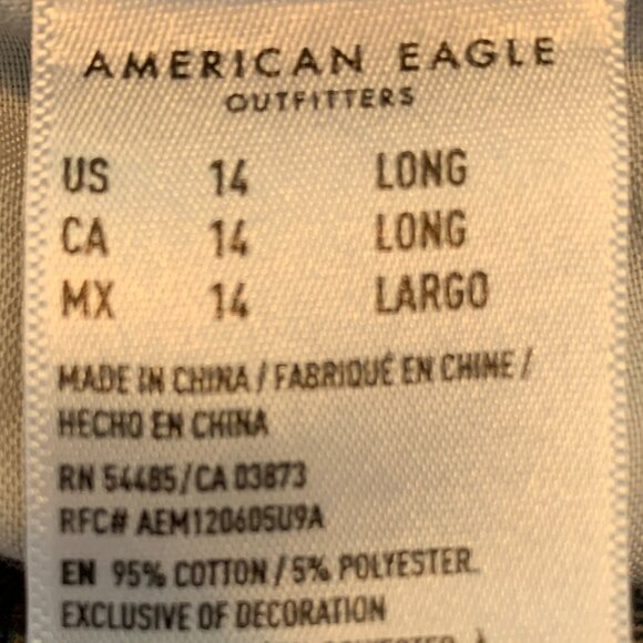 AMERICAN EAGLE HIGH RISE DISTRESSED JEANS SIZE 14 LONG - Picture 9 of 10